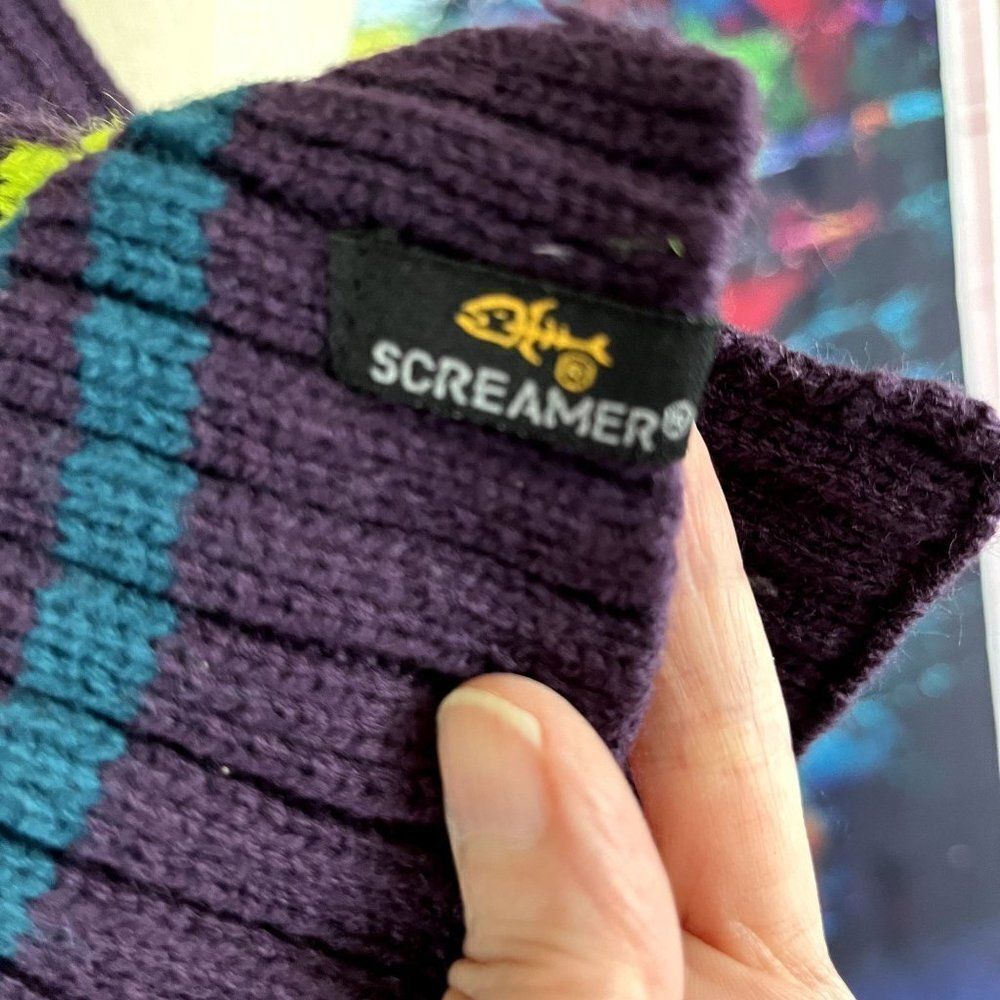 Screamer Ribbed Knit Neck Scarf Stripes - Picture 3 of 5
